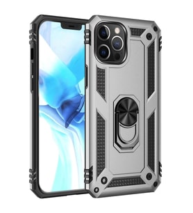 iPhone 12 Pro Max Kılıf Sofya Yüzüklü Silikon Kapak - Gümüş