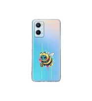 OPPO A96 ile uyumlu Splash arı tasarımlı şeffaf silikon kılıf
