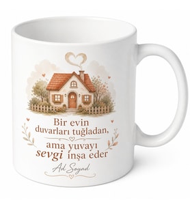 Yeni Ev Hediyesi Kişiye Özel Ev Temalı Baskılı Kupa Bardak Hediyelik