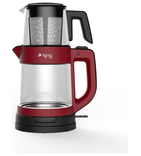 King KCM330 TeaPro 1800 W Kırmızı Cam Çay Makinesi