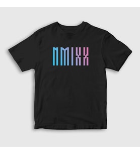 Presmono Unisex Çocuk Siyah Logo Nmixx K Pop T-Shirt 436232tt