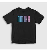 Presmono Unisex Çocuk Siyah Logo Nmixx K Pop T-Shirt 436232tt