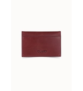 Guard Antik Bordo Haki Deri İkiye Katlı Mini Boy Kredi Kartlık - GRD260404WT1518 (Renksiz)