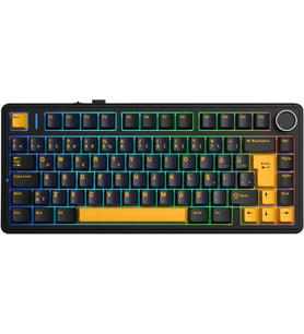 F75 Mekanik RGB TKL GrayWood V4 Switch Kablosuz Makrolu Hot Swap Türkçe Q Klavye Siyah