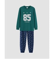 LCW Kids Petrol Bisiklet Yaka Erkek Çocuk Pijama Takım