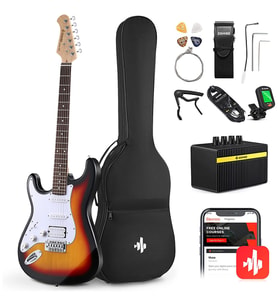 Donner DST-100SL Solak Elektro Gitar Seti (Sunburst)