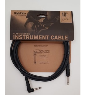 Planet Waves PWCGTRA10 Gitar Kablosu 10 Inch (Aksesuar - L Jak)  Sağ Açılı Konnektör, Oksijensiz Bakır İletken, Gürültü Korumalı Yapı