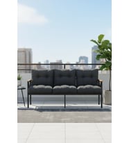 Balkon-bahçe-ofis-kafe Çay Seti Koltuk Oturma Takımı-oturma Grubu Miami 3'lü (Siyah)