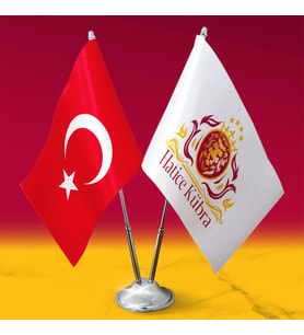 Aslanlar taraftarları Kişiye Özel İkili masa bayrağı