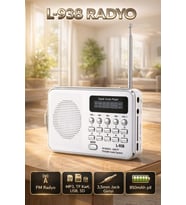 L-938 Dijital Ekranlı Şarjlı Taşınabilir Radyo Usb Tf Sd 3,5mm Jack Destekli Cep Radyosu