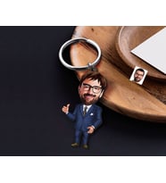 BK Gift Kişiye Özel Baba Karikatürlü Ahşap Anahtarlık-6 Sevgiliye Hediye, Arkadaşa Hediye, Doğum Günü Hediyesi