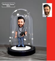 KİŞİYE ÖZEL  FOTOĞRAFÇI, KAMERAMANTASARIMLI IŞIKLI KARİKATÜR FANUS BİBLO FN108