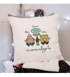Sünger Bob Tasarımlı Yastık Kişiye Özel