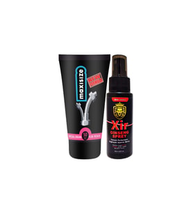 Maxi Size Cream 50 ml Penis Geliştirici Krem + Xir 3Etkili Spray 60 ml Penisi Dileştirici Geciktirici Büyütücü Sprey