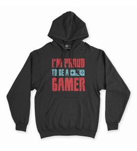 Kırmızı I Am Proud Siyah Kapşonlu Sweatshirt Hoddie