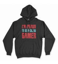 Kırmızı I Am Proud Siyah Kapşonlu Sweatshirt Hoddie