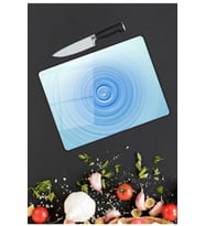 Mavi Cam Kesme  ve Sunum Tahtası 25 cm x 35 cm