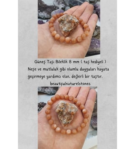 Güneş Doğal Taş Bileklik 8 Mm ( Aa Kalite ) ( Neşe Ve Mutluluk )