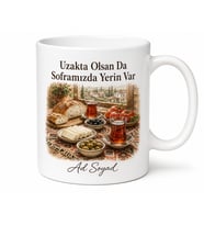 Gurbetçiye Hediye İsimli Memleket Sofrası Kupa Bardak Özel Tasarım Porselen