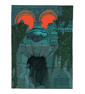 Grotto Kırmızı Ve Yeşil Tablo Ahşap Poster Dekoratif