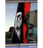 melek kanat sticker yan kapı direk kaplama 2li sol sağ takım yapıştırma