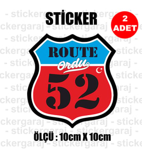 52 ordu memleket rota gidiş etiket sticker çıkartma - 2 adet - motosiklet araba otomobil kamyon kamyonet cam uyumlu