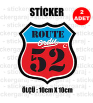 52 ordu memleket rota gidiş etiket sticker çıkartma - 2 adet - motosiklet araba otomobil kamyon kamyonet cam uyumlu