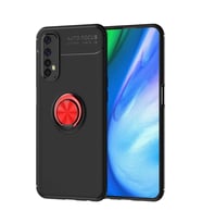 Northcity Realme 7 ile Uyumlu Range Yüzüklü Silikon Kılıf - Siyah/Kırmızı
