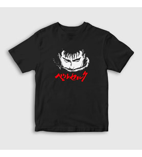 Presmono Unisex Çocuk Siyah Guts Anime Berserk T-Shirt 126022tt