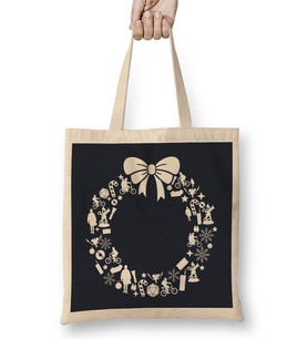 Stranger Things Christmas Wreath Pattern Bez Çanta Uzun Saplı