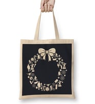 Stranger Things Christmas Wreath Pattern Bez Çanta Uzun Saplı