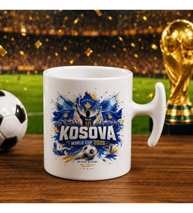 BK Gift Kosova Taraftar Temalı Dünya Futbol Kupası Tasarımlı Hammer Kupa Bardak-5