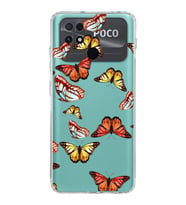 PrintiFy Xiaomi Poco C40 ile Uyumlu 1mm Slim Fit Water Color 2 Baskılı Şeffaf  Kılıf