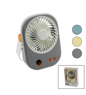 IŞIKLI MİNİ FAN MASA ÜSTÜ USB ŞARJLI 2İN1 KULP=TAŞIMA - DURUŞ 3 KADEME HIZ 15.5X12CM BJJ-565 (5047)