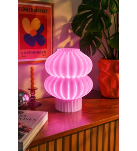 LUMORA DEKORATİF ABAJUR PEMBE IŞIK MODERN TASARIM MASA VE KOMODİN LAMBASI