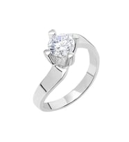 Starlight Diamond Pırlanta Montür Asimetrik 925 Ayar Gümüş Bayan Tektaş Yüzük