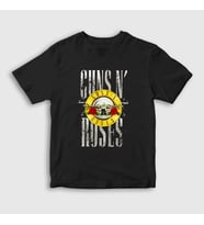 Presmono Unisex Çocuk Siyah Bullet Guns N' Roses T-Shirt 56393tt