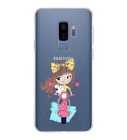 Samsung Galaxy S9 Plus Kapak Vespagirl Tasarımlı Şeffaf Silikon Kılıf