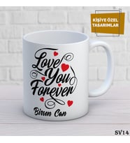 Sevgili Temalı İsme Özel Kupa Bardak