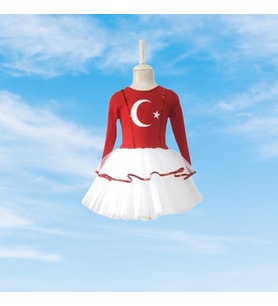 GALA Türk Bayraklı 4-5Y.tütü kırm.beyaz kostüm