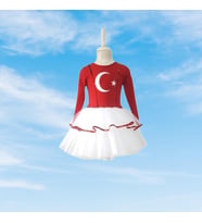 GALA Türk Bayraklı 4-5Y.tütü kırm.beyaz kostüm