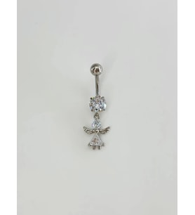 Koruyucu Melek Detaylı Göbek Piercing - Pg0115