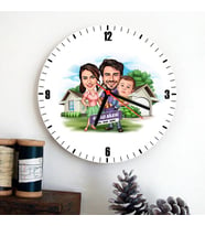 Bebeğimiz ve Biz Karikatürlü Duvar Saati