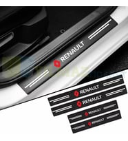 Renault Logo Arma Karbon Kapı Eşiği Koruma Araba Etiket Oto Sticker Yapıştırma 4 Parça