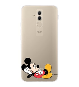 Huawei Mate 20 Lite  Kamera korumalı Kapak Mickey Mouse Tasarımlı  Şeffaf Kılıf