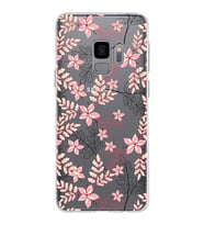 Samsung Galaxy S9 Kapak Floral Kırmızı Tasarımlı Şeffaf Silikon Kılıf