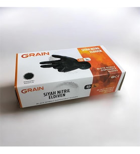 GRAIN SİYAH NİTRİL ELDİVEN L 50 ADET