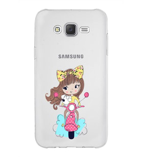 Samsung Galaxy J7 Core Kapak Vespagirl Tasarımlı Şeffaf Silikon Kılıf