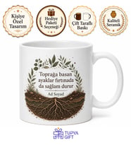 İsimli Toprak Element Temalı Özel Baskılı Kupa Bardak Hediye