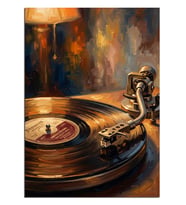 Plak Çalar Nostaljik Müzik Tablosu Dekoratif Kanvas - Mdf Ahşap Tablo